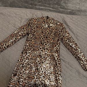 Tiger animal glitter dress